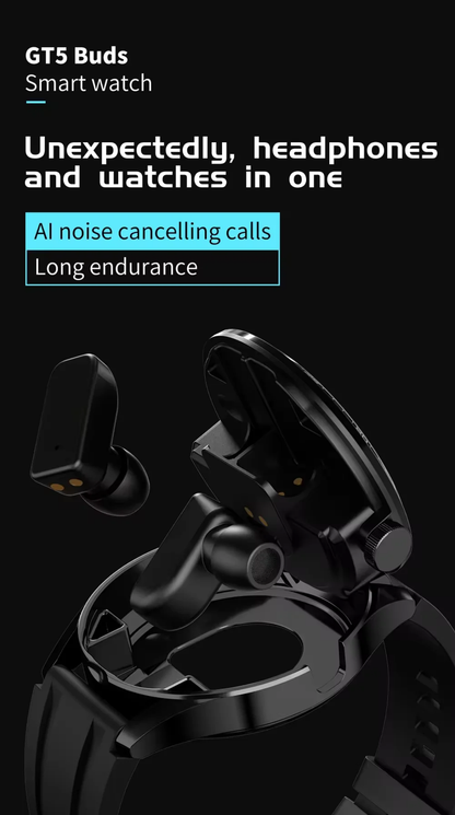 GT5 Buds – Smart Watch & Écouteurs 2-en-1 : Technologie réinventée